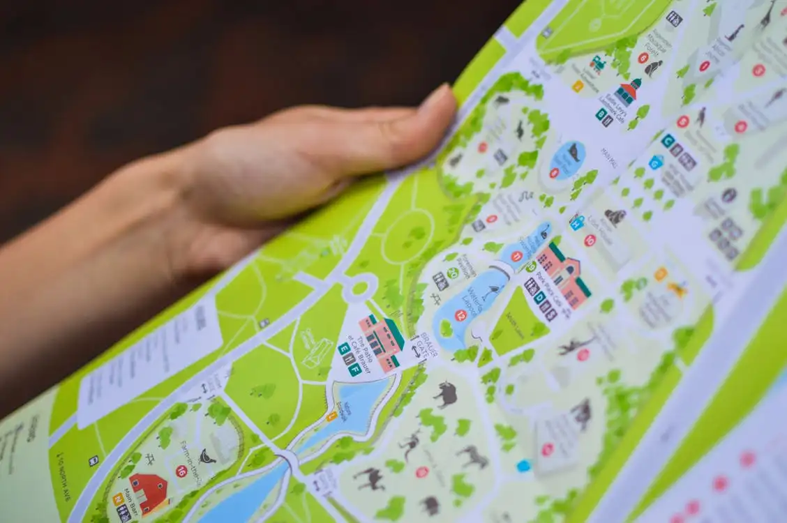 Student with map